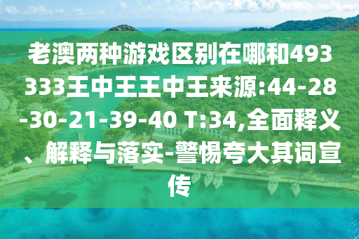 老澳兩種游戲區(qū)別在哪和493333王中王王中王來(lái)源:44-28-30-21-39-40 T:34,全面釋義、解釋與落實(shí)-警惕夸大其詞宣傳